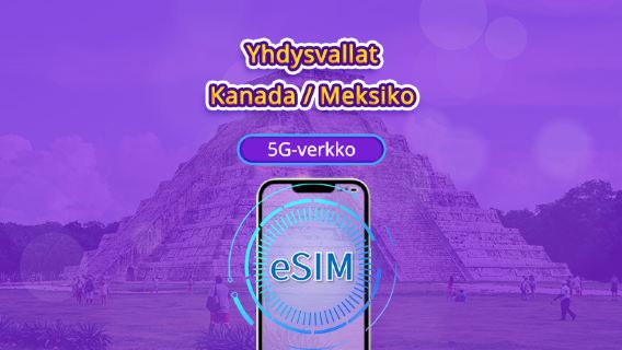 Kanada & USA | 5G/4G eSIM | Päiväpaketti/Datapaketti | Luonnollinen päivälaskutus | 1–90 päivää | QR-koodi