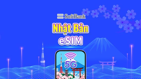 Nhật Bản SoftBank 5G eSIM  | Hỗ trợ AI & TikTok | Gói dữ liệu ngày/tổng | 1–30 ngày | Tính phí 24 giờ | Mã QR