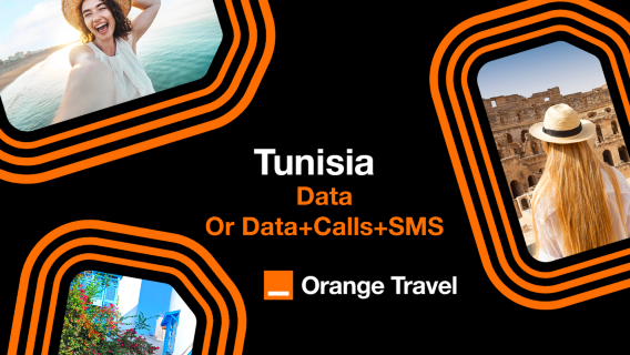 Tunisia Orange Travel | eSIM 4G/5G | Data atau Data/Telepon/SMS | 1-5-10-20-50GB