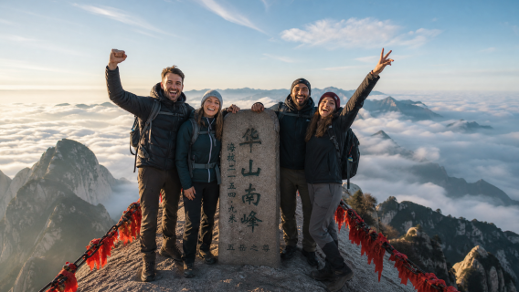 [ChinaGem] Från Xi'an: Guidad privat dagstur till Mount Hua med privatbil & lunch (3 rutter)