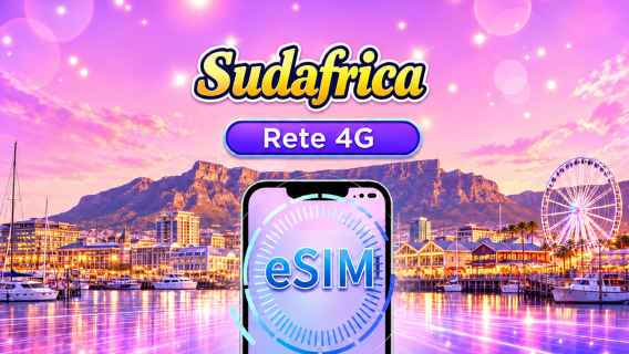 Sudafrica | eSIM 5G/4G | Pacchetto giornaliero/di dati | Addebito a giorno naturale | 1-30 giorni | Codice QR