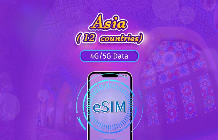 Asia (12 countries) | 4G/5G eSIM | Total Package | 365-day validity | 24H Billing | Real-Name Verification Required for Hong Kong & Taiwan | QR code