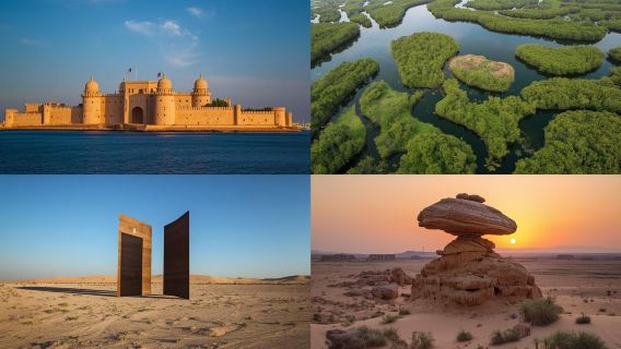 Qatar: Full-Day North & West Tour with Fort, Art & Mangroves