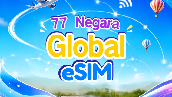 eSIM Global (77 Negara) 5G/4G | Menyokong Google Maps/TikTok/ChatGPT | Pelan Data | Bil 24 Jam | 1–7 Hari | Kod QR