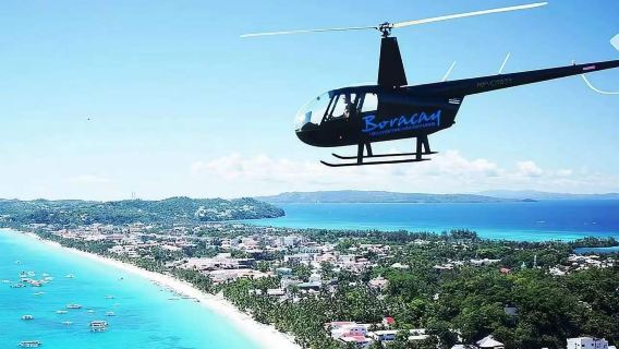 Experiencia de vuelo en helicóptero en la Isla de Borácay, Filipinas (vistas panorámicas desde las alturas + vuelo con el piloto + crucero aéreo)
