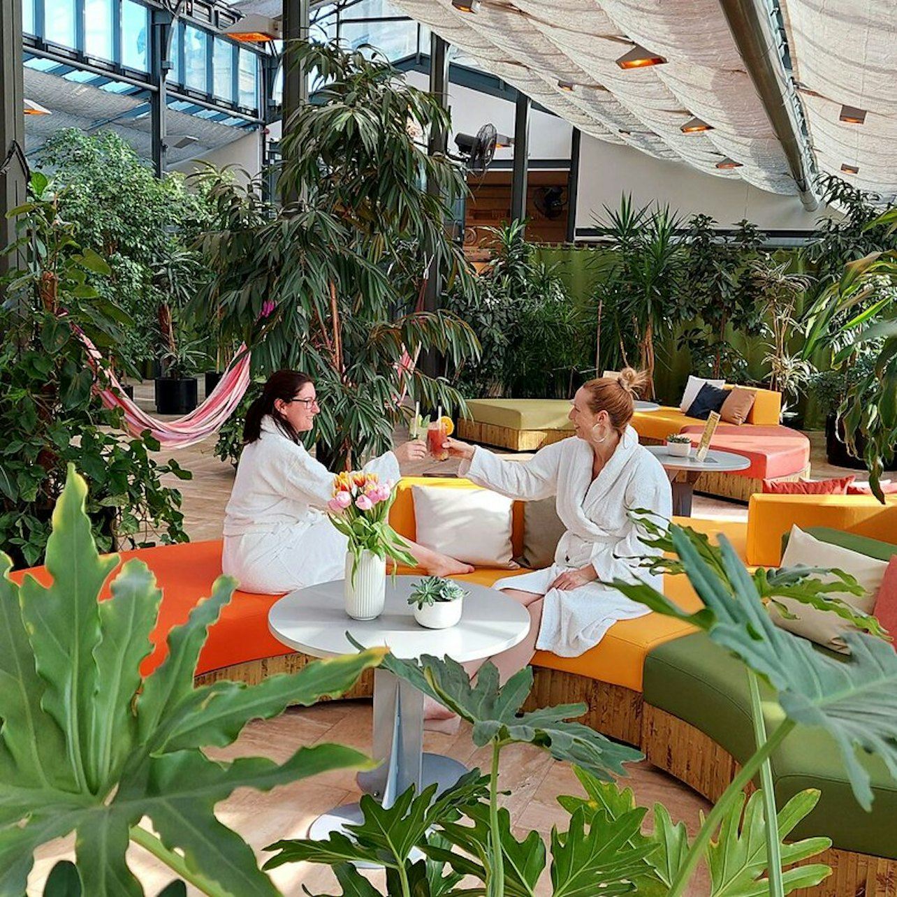 セーチェーニ温泉：入場券＋パームハウス（スナックとカクテル付き）