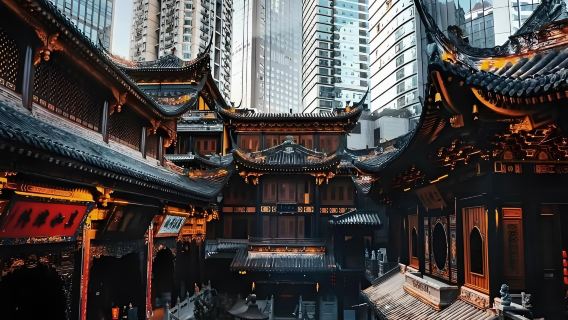 1-day tour of Chongqing Mid-Mountain Cliff Line, Lu Zu Temple, Chongqing Bombing Memorial Hall, Luohan Si, and Riverside Park