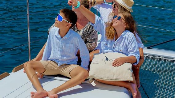 Chania Old Port: All-inclusive Catamaran Trip Agioi Theodori