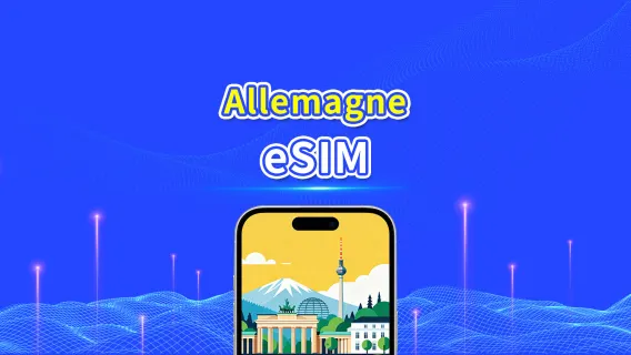 eSIM Allemagne | 5G/4G | Forfait journalier/données | 24 heures | 1 à 30 jours | Code QR