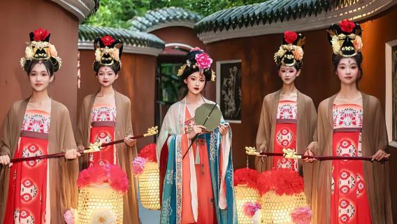 Chengdu's Wangjiang Menghua Park Immersive Night Tour (Ancient Garden Nightscape + Intangible Cultural Heritage Performances + Nighttime Feast)