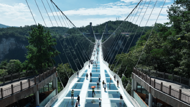 1-day Tour to Glass Bridge + Pengjiazhai + Xuan'en Night View | Glass Bridge · Hanging House · Gourmet Night Banquet