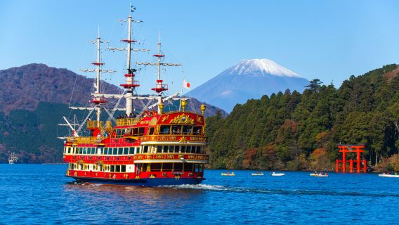 Partenza da Tokyo/Shinjuku: Hakone, Enoshima e Owakudani con crociera pirata e funivia di Hakone inclusi