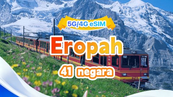 Eropah eSIM 5G/4G | Pakej harian/Jumlah pakej | 500MB/hari-jumlah 50GB | 1-30 hari | Sistem 24 jam | QR code