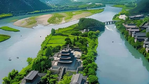 [Salida a las 13:00 + viaje organizado/tour privado] Excursión de un día a Dujiangyan + Yangtianwo + Lágrimas azules del puente Nan