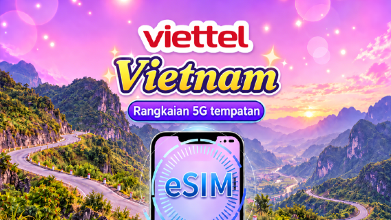 Vietnam Viettel eSIM | Menyokong rangkaian 5G & Tiktok & ChatGPT | Pakej harian | 3-30 hari | Caj mengikut hari kalendar | Kod QR