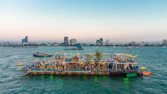 Tappia Floating Cafe a Pattaya, Thailandia [Caffetteria con pesca di calamari - pesca e consumo immediato | Pesca notturna di calamari | Trasferimento in motoscafo | Tramonto sul mare]