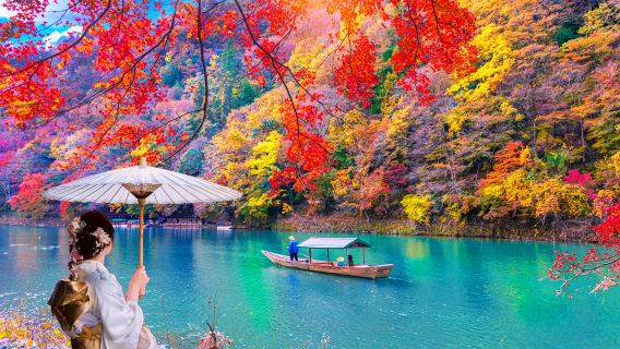 京都三千院嵐山一日遊【小火車,竹林小徑,天龍寺,渡月橋】賞楓