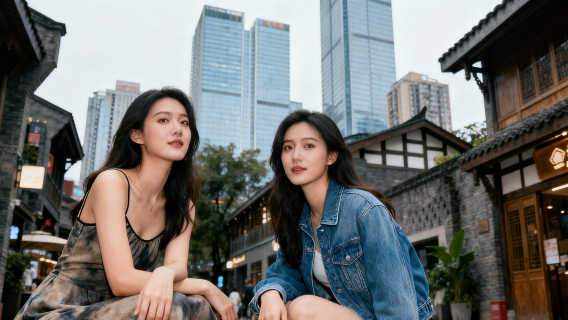 長沙國金街寬窄巷旅拍【跟拍攝影親子照情侶閨蜜兒童跟拍家庭旅拍】