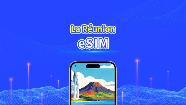 eSIM de La Réunion | 4G | Forfait de données quotidien/total | 1-30 jours | Facturation 24h/24 | code QR