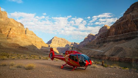 Grand Canyon: Sunset Helicopter Tour with Canyon Floor Landing + Champagne