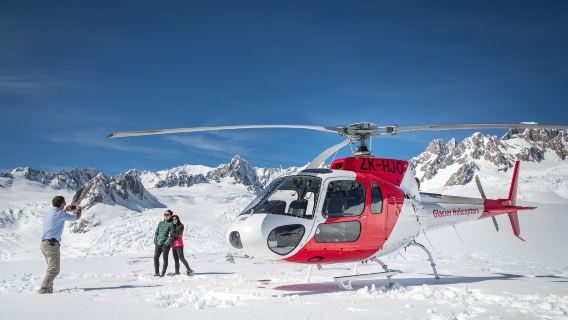 New Zealand Fox Glacier/Franz Josef Glacier/Mount Cook helicopter sightseeing + glacier snow landing