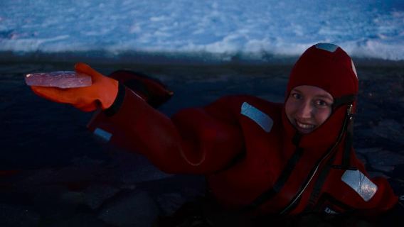 From Rovaniemi: Ice Floating under Aurora Borealis