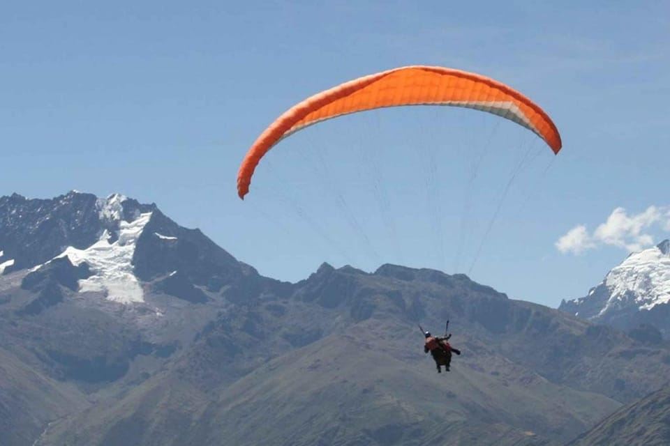 Paragliding flight over the Sacred Valley
