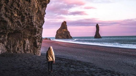 tour di un giorno sulla costa meridionale dell'Islanda (cinese): cascata di Seljalandskoga, spiaggia nera, Vik
