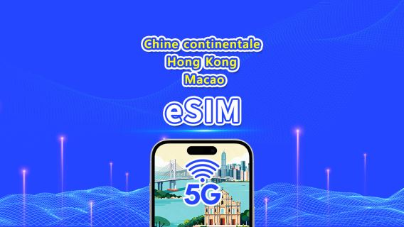 Chine continentale/Hong Kong/Macao eSIM | 5G/4G | Forfait de données quotidien/total | 1-30 jours | Facturation par jour calendaire | Code QR