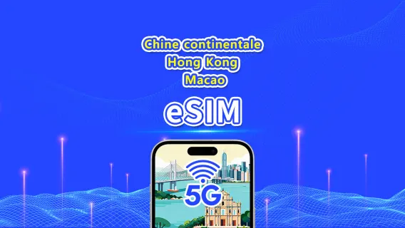 Chine continentale/Hong Kong/Macao eSIM | 5G/4G | Forfait de données quotidien/total | 1-30 jours | Facturation par jour calendaire | Code QR