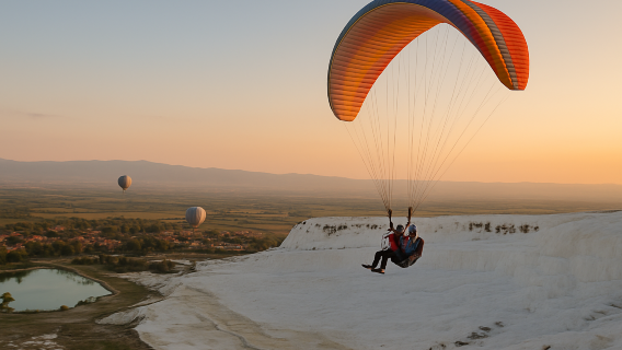 棉花堡滑翔傘飛行體驗【日間時段滑翔傘體驗】