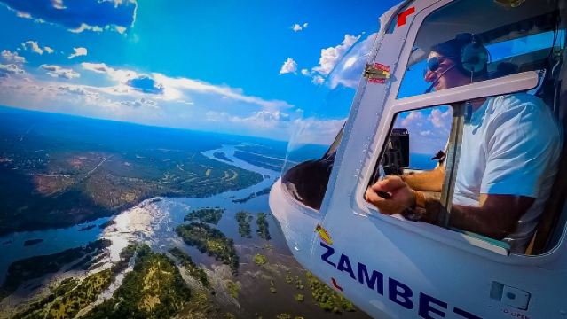 15-Minute Zambezi River + Victoria Falls Helicopter Tour