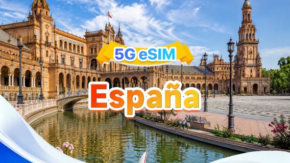 España | eSIM 5G | Tres redes · Compatible con All AI y TikTok | 500MB/día - Total 100GB | 1-60 días | Facturación por 24 horas | Código QR