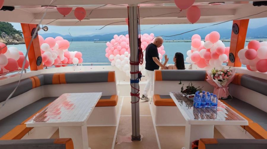 【深圳遊艇出海】深圳七星灣龍霖1號網紅雙體帆船包船出海