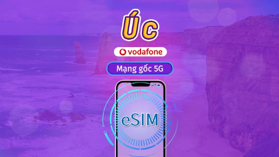 Vodafone Australia eSIM | Hỗ trợ 5G & Tối ưu cho Tiktok & ChatGPT | Bao gồm Gọi & SMS Không Giới Hạn | Gói Trọn Gói | 28 Ngày | Mã QR