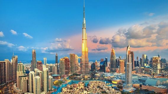 Dubai 4-in-1 Stad Hoogtepunten Tour: Burj Khalifa, Dubai Frame, Miracle Garden & Global Village