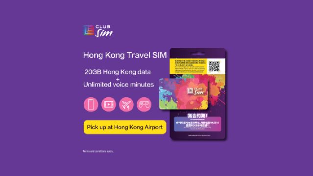 [Pick Up at Hong Kong Airport] Club Sim 4G SIM with 20GB Local Data & Unlimited Calls