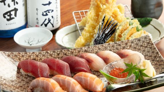[Hokkori Kyoto Kiyamachi Main Store] Wagyu lean beef steak and nigiri sushi combo package