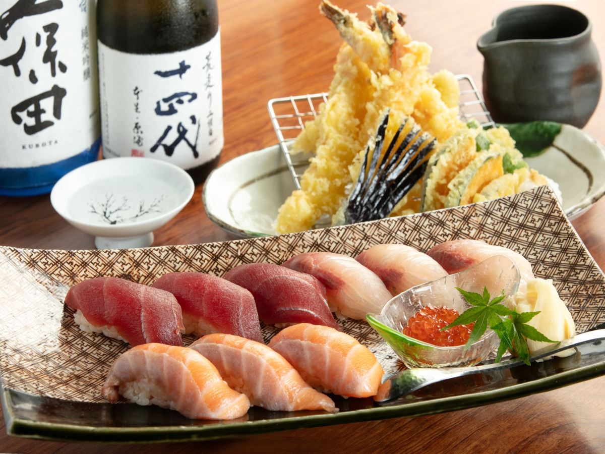 【Hokkori 京都木屋町本店】黑毛和牛瘦肉牛排與握壽司綜合套餐