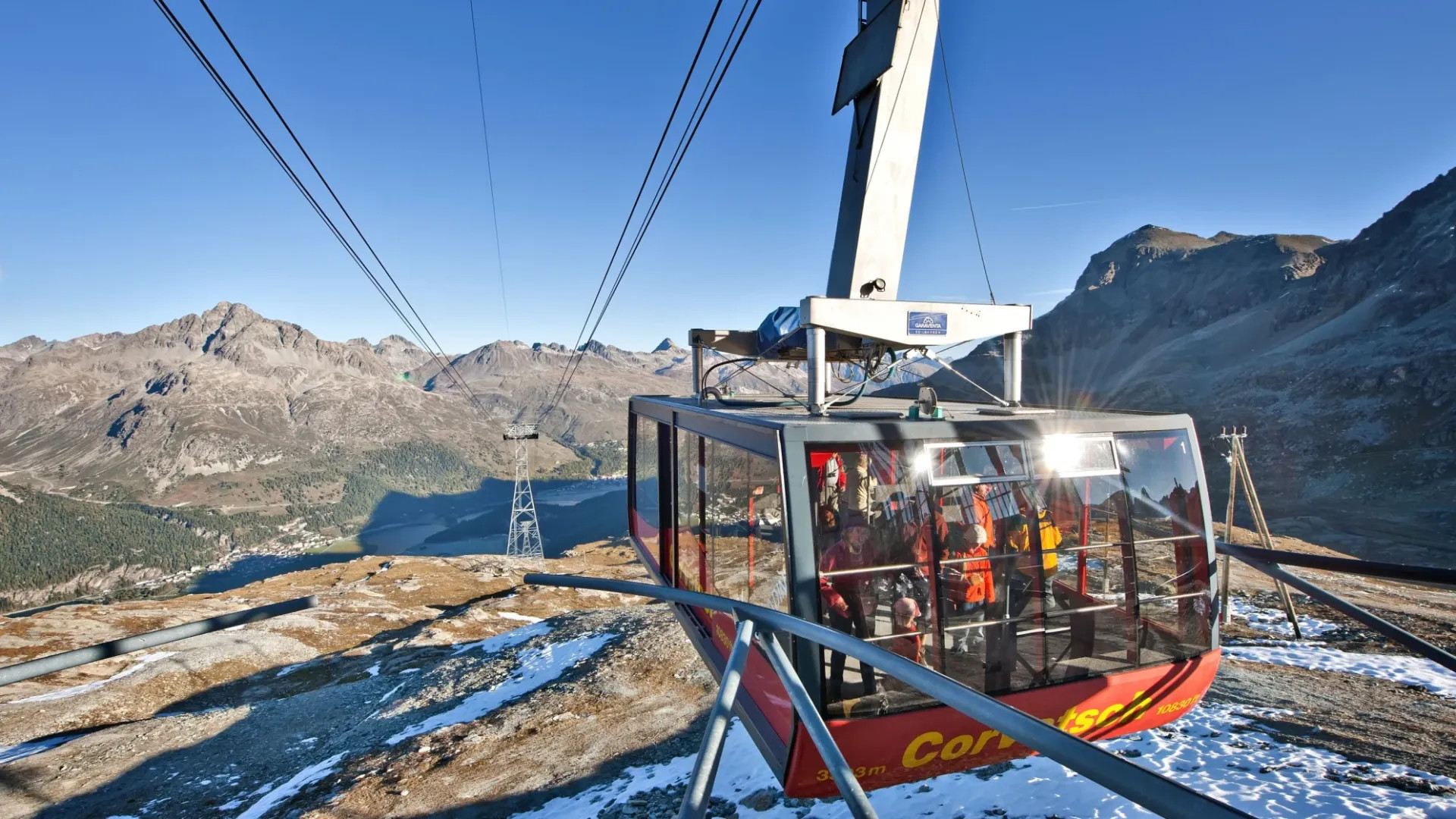 Lake St Moritz + St. Karl's Church + Engadiner Museum + Piz Corvatsch + Leaning Tower of St. Moritz