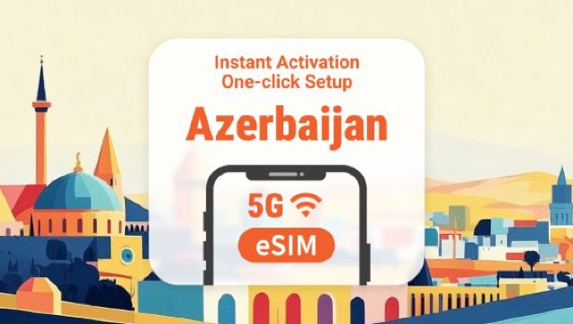 Azerbajdzjan 5G eSIM | Dubbel nätverkstäckning | Full AI- och TikTok-åtkomst | 1–30 dagar | QR-kod