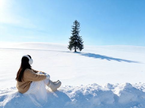 Hokkaido winter limited | Christmas tree + Shirogane Blue Pond