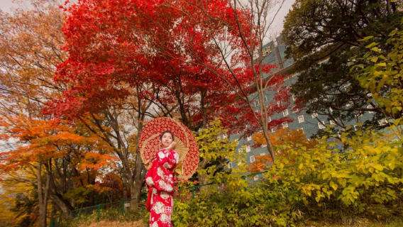 日本北海道札幌着物レンタル（親子カップル対応+冬用ショール+自由散策）