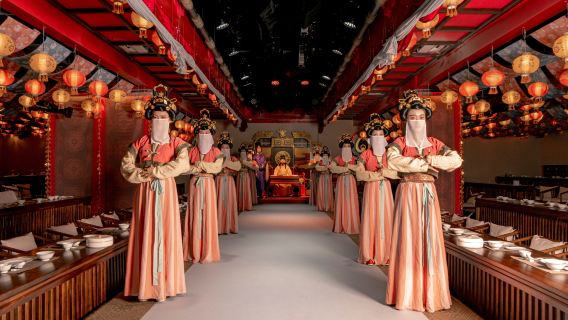 Expérience culinaire du banquet impérial de Xi'an (Dînez comme un empereur de la dynastie Tang + Restaurant incontournable à Xi'an + Poésie historique ancienne + Mets délicats et vins accompagnés de danses)
