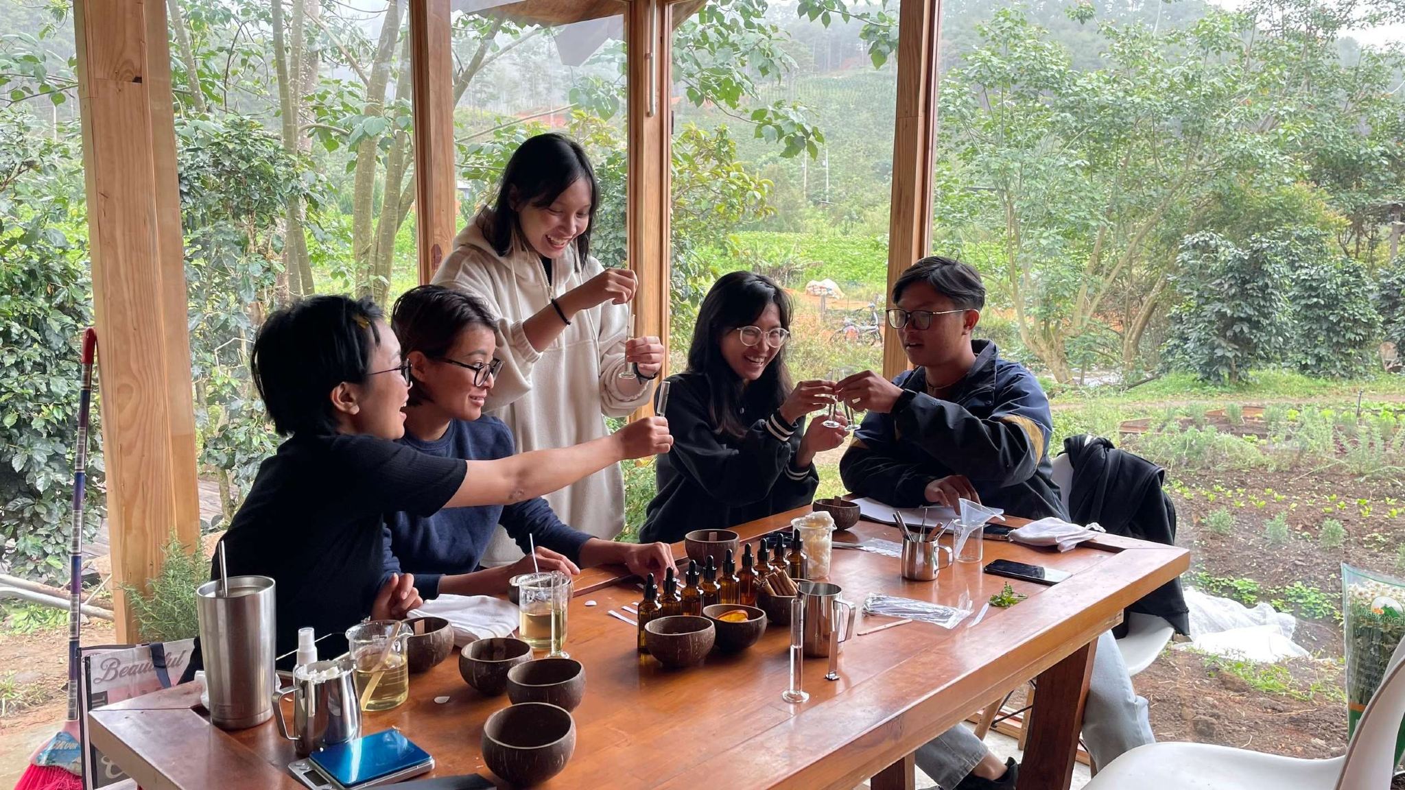 Scented candle workshop at Twin Beans Farm - Da Lat suburb
