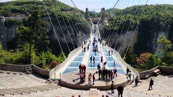 Zhangjiajie Tianmen Mountain + Tianmen Cave + Glass Walkway + Grand Canyon Glass Bridge 1-day Tour | Private Tour