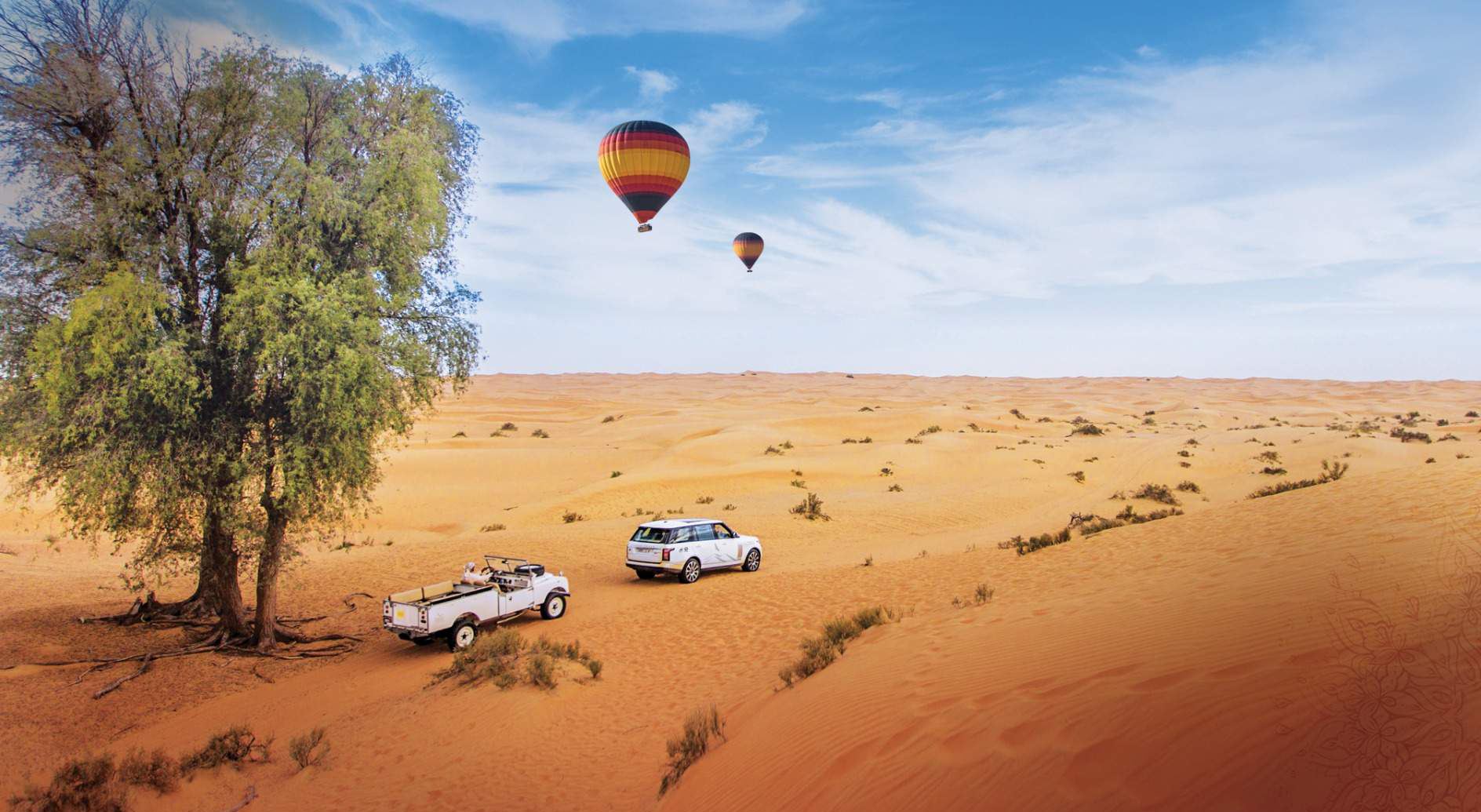 Half-Day Dubai Desert Hot Air Balloon Ride Experience [Includes Breakfast, Falcon Show & Camel Riding]