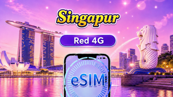 Singapur 4G eSIM | Compatible con TikTok y Google Maps | Plan diario / Plan de datos total | 1–30 días | Facturación cada 24 horas | Código QR