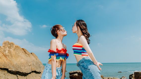 Fotografi iringan pelancongan di Badaguan Scenic Resort Qingdao/pemandangan laut/titik foto/jurugambar pelancongan/sesi fotografi dan potret peribadi/Sumei Fotografi Pelancongan