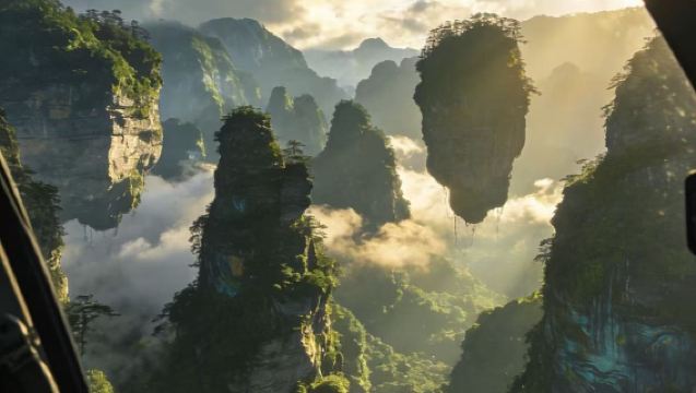 Experiencia de vuelo en helicóptero en Zhangjiajie: perspectiva del dragón volador de Avatar, disfrutando de las maravillas del paraíso de Zhangjiajie